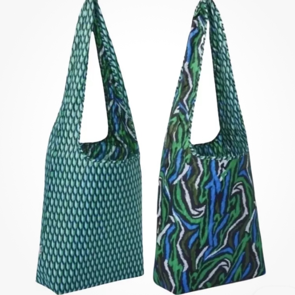 DVF Arrow Geo /Disco Zebra Green Reversible Bag
